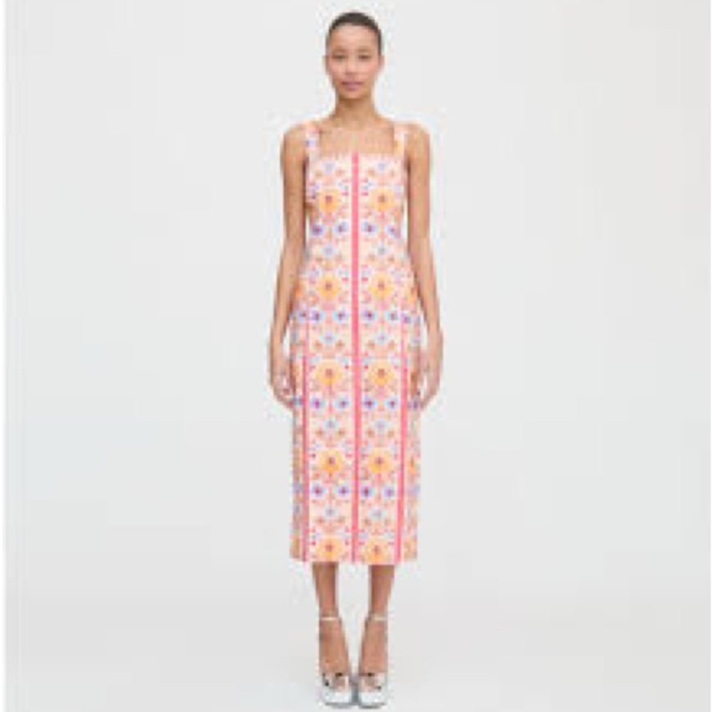 Hill House pink Floral Midi Dress